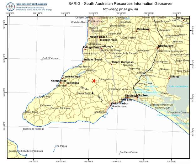 Figure 1:  Location map.  Site studied marked by red star.